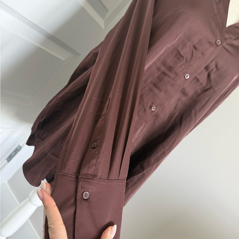 Brown Long-Sleeve Button down - Picture 2 of 4